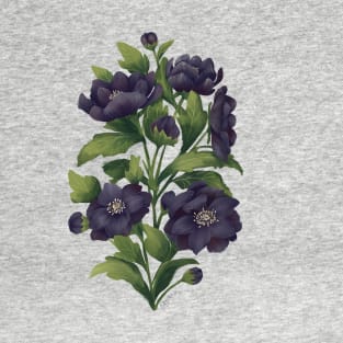 Dark Hellebore Floral Bouquet T-Shirt